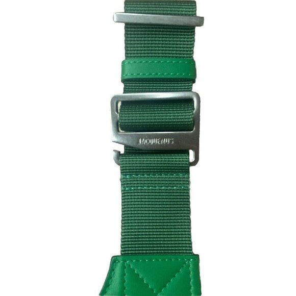 Jacquemus La Banane Meunier Bumbag Belt Bag Kelly Green Crossbody Silver Logo - Picture 8 of 15